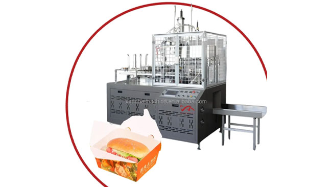 ZF-B Full Automatic Multi Grid 1 2 3 4 Compartment Take Away Paper Lunch Fast Food Box Forming Making Machine