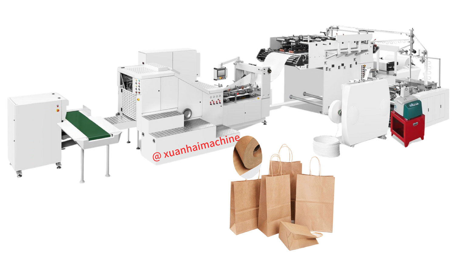 Roll Feeding Twisted Handle Paper Bag Making Machine