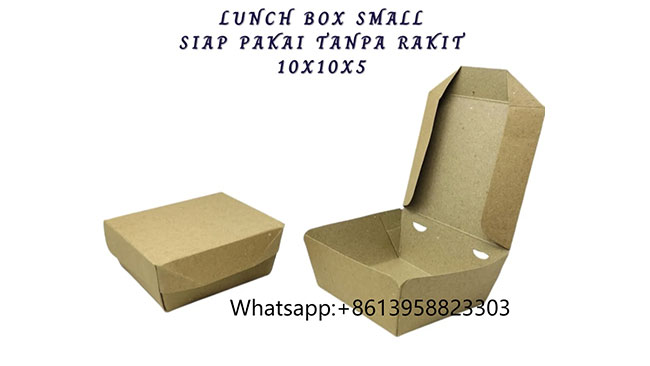 290gsm Laminasi Pe Food Grade Premium Natural Kraft Paper Lunch Box Forming Machine Siap Paksai